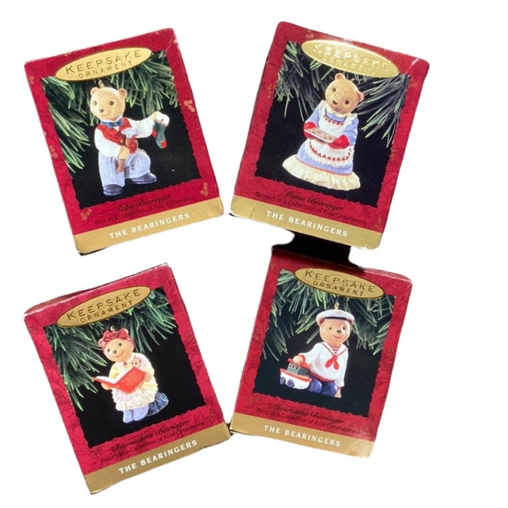 Hallmark Keepsake The Bearingers 4 Piece XMas Collection Ornaments